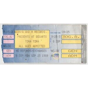 Vintage 1989 Tora Tora Concert Ticket Stub Cincinnati OH